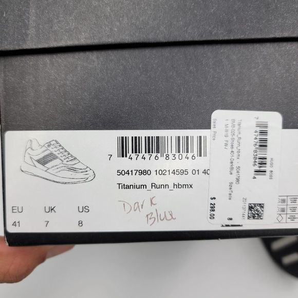 Hugo Boss Men’s Titanium Runn HBMX EU 41 size 8 Sneakers Navy Blue Shoes - Picture 12 of 12